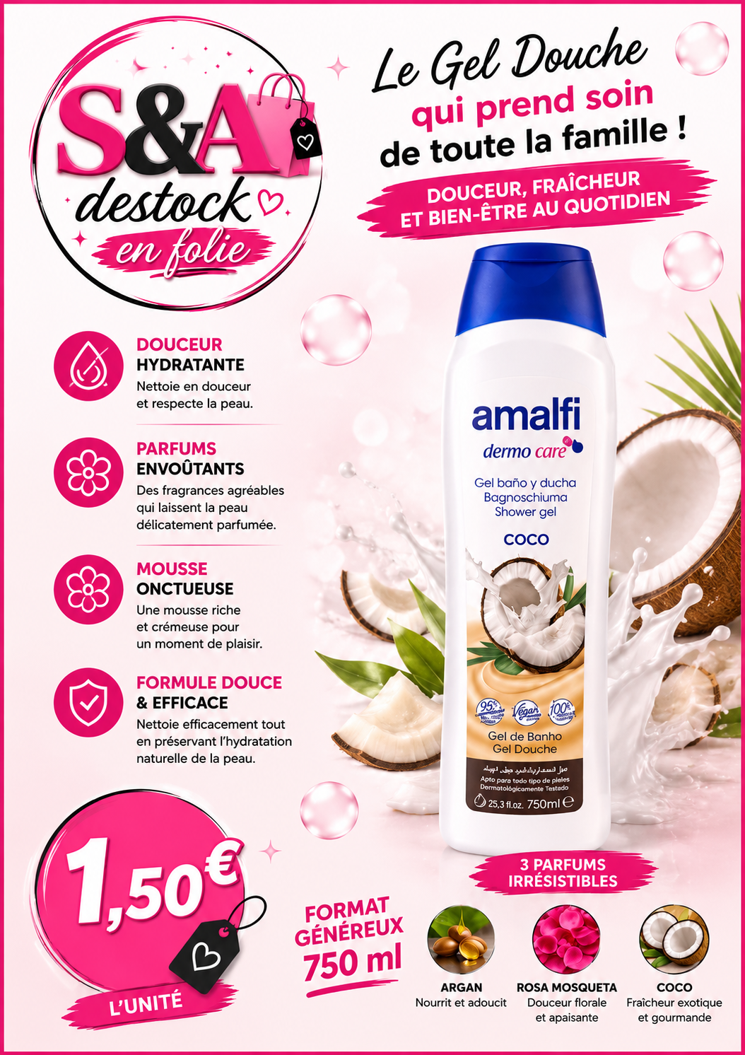 Gel douche coco 2 en 1  750ml