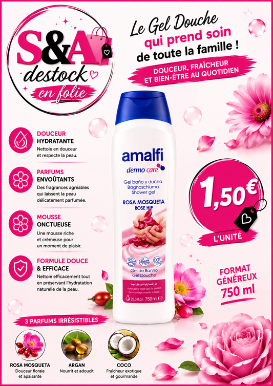 Gel douche à la rose 2en1 750ml