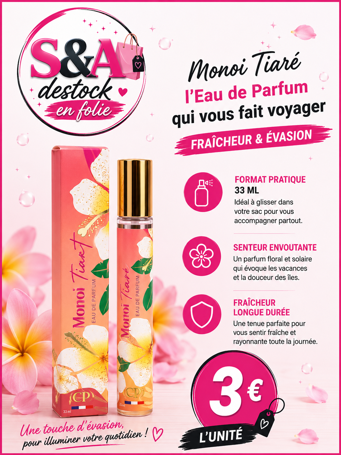 Parfums monoï tiaré 33ml